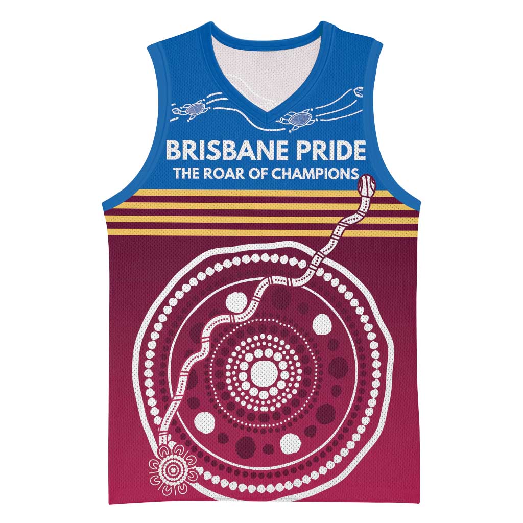Personalised Brisbane Pride Basketball Jersey The Roar of Champions - Aussie Hoodie
