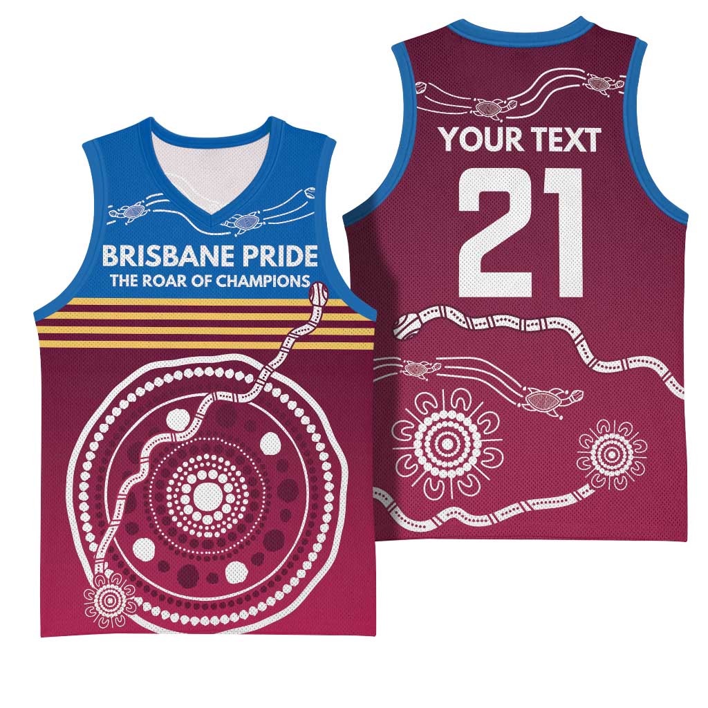 Personalised Brisbane Pride Basketball Jersey The Roar of Champions - Aussie Hoodie