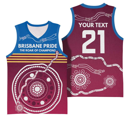 Personalised Brisbane Pride Basketball Jersey The Roar of Champions - Aussie Hoodie