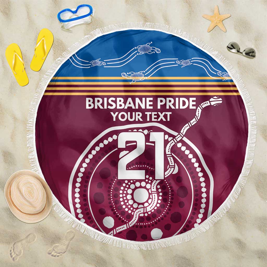 Personalised Brisbane Pride Beach Blanket The Roar of Champions - Aussie Hoodie