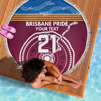 Personalised Brisbane Pride Beach Blanket The Roar of Champions - Aussie Hoodie