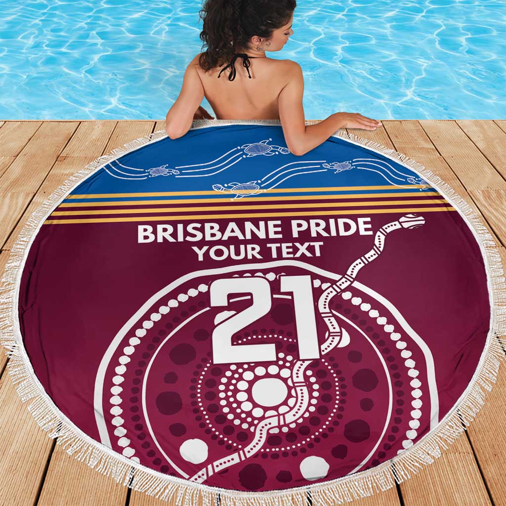 Personalised Brisbane Pride Beach Blanket The Roar of Champions - Aussie Hoodie