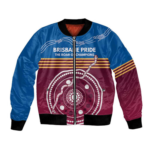 Personalised Brisbane Pride Bomber Jacket The Roar of Champions - Aussie Hoodie