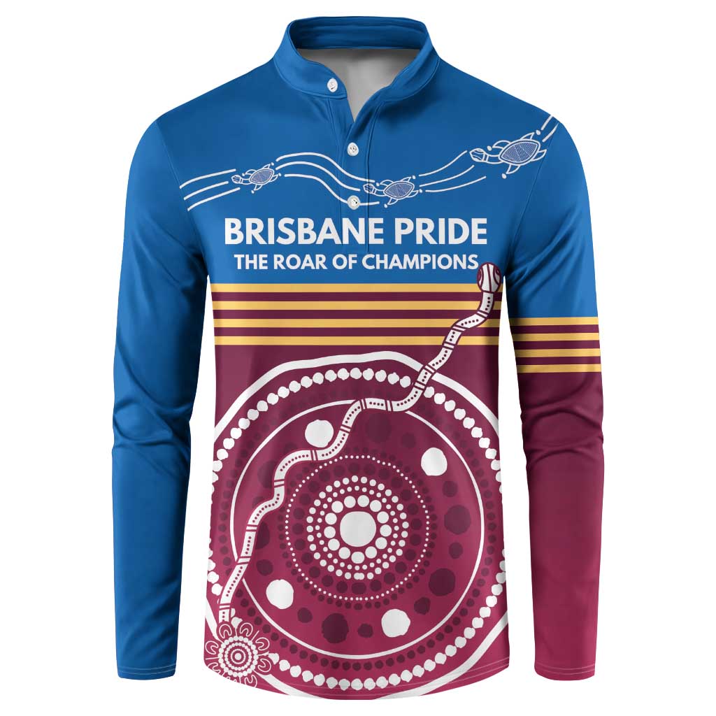 Personalised Brisbane Pride Button Sweatshirt The Roar of Champions - Aussie Hoodie