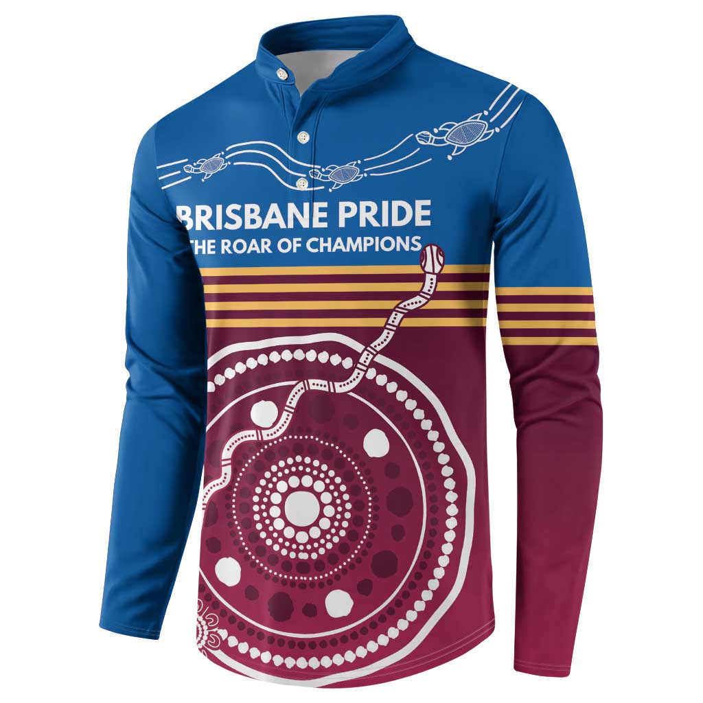 Personalised Brisbane Pride Button Sweatshirt The Roar of Champions - Aussie Hoodie