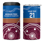 Personalised Brisbane Pride 4 in 1 Can Cooler Tumbler The Roar of Champions - Aussie Hoodie