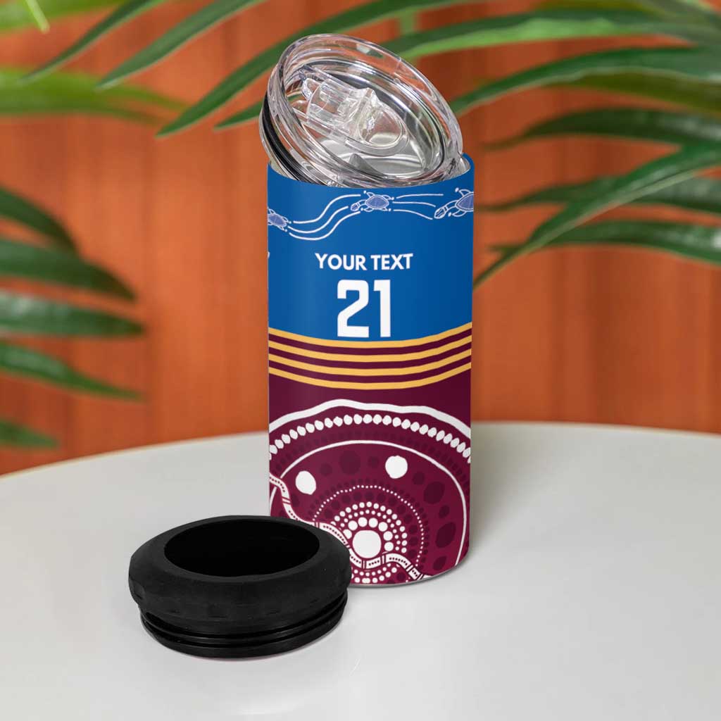 Personalised Brisbane Pride 4 in 1 Can Cooler Tumbler The Roar of Champions - Aussie Hoodie