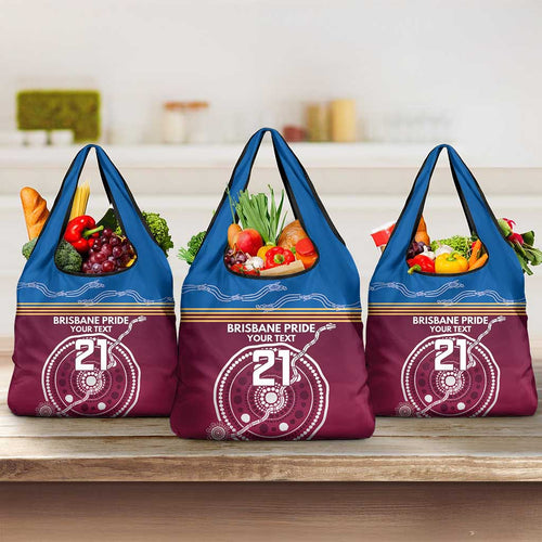 Personalised Brisbane Pride Grocery Bag The Roar of Champions - Aussie Hoodie