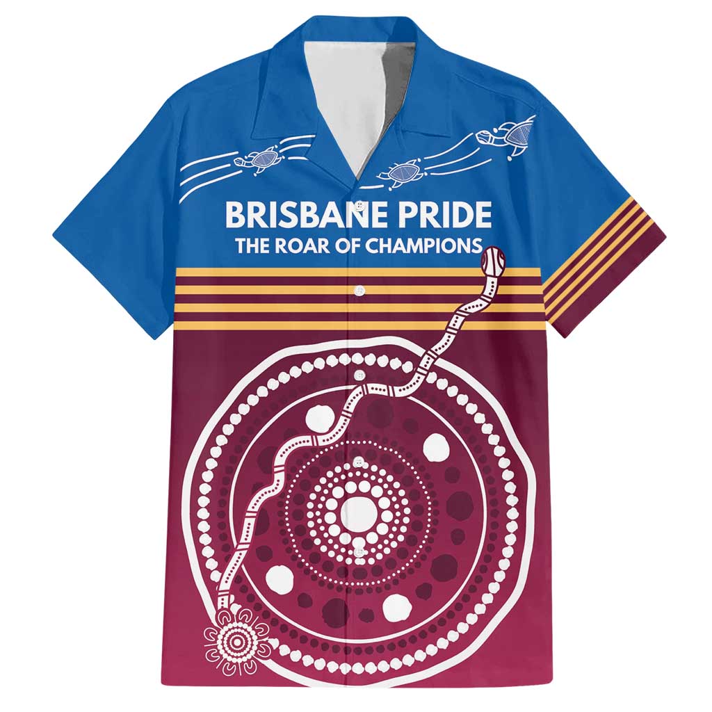Personalised Brisbane Pride Hawaiian Shirt The Roar of Champions - Aussie Hoodie