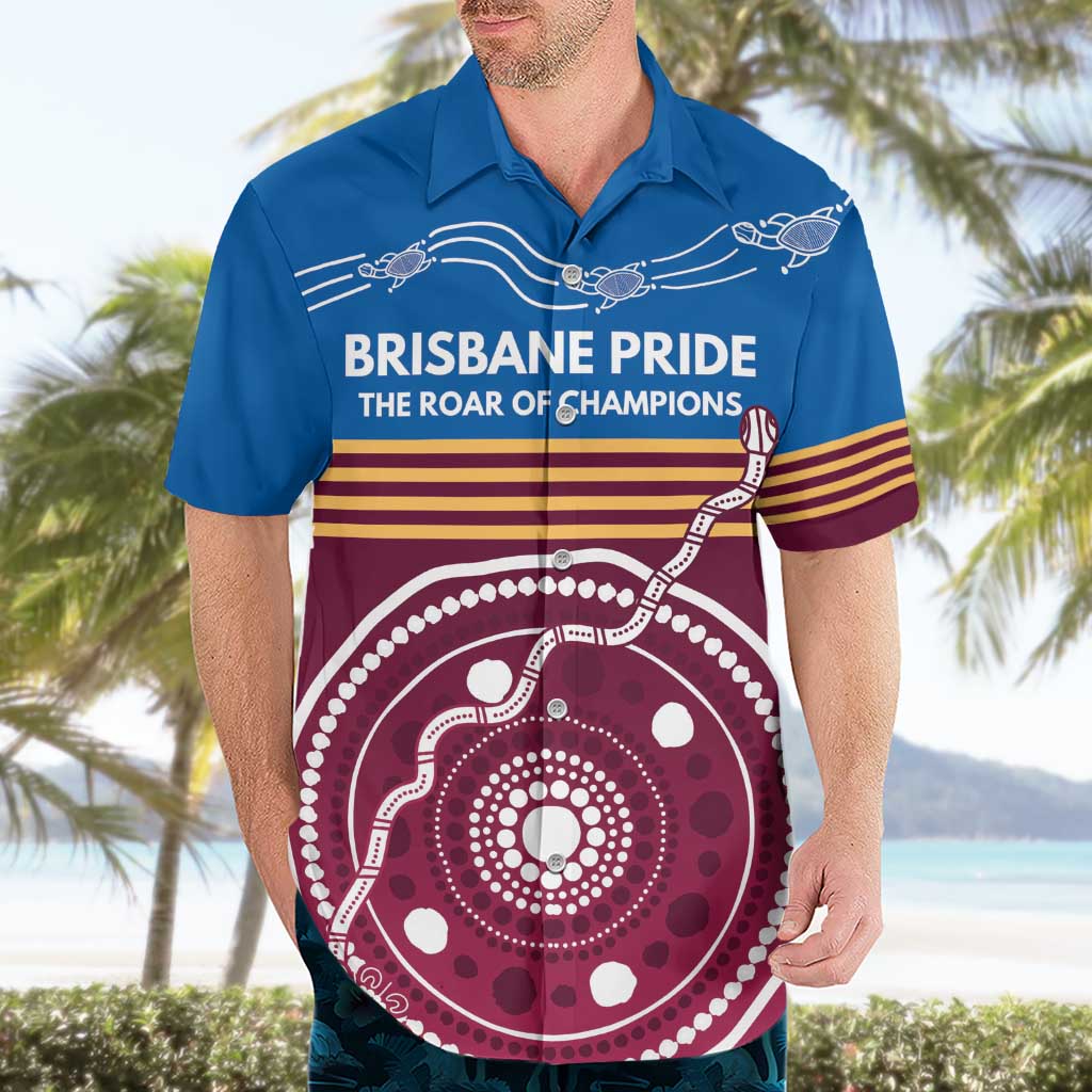 Personalised Brisbane Pride Hawaiian Shirt The Roar of Champions - Aussie Hoodie