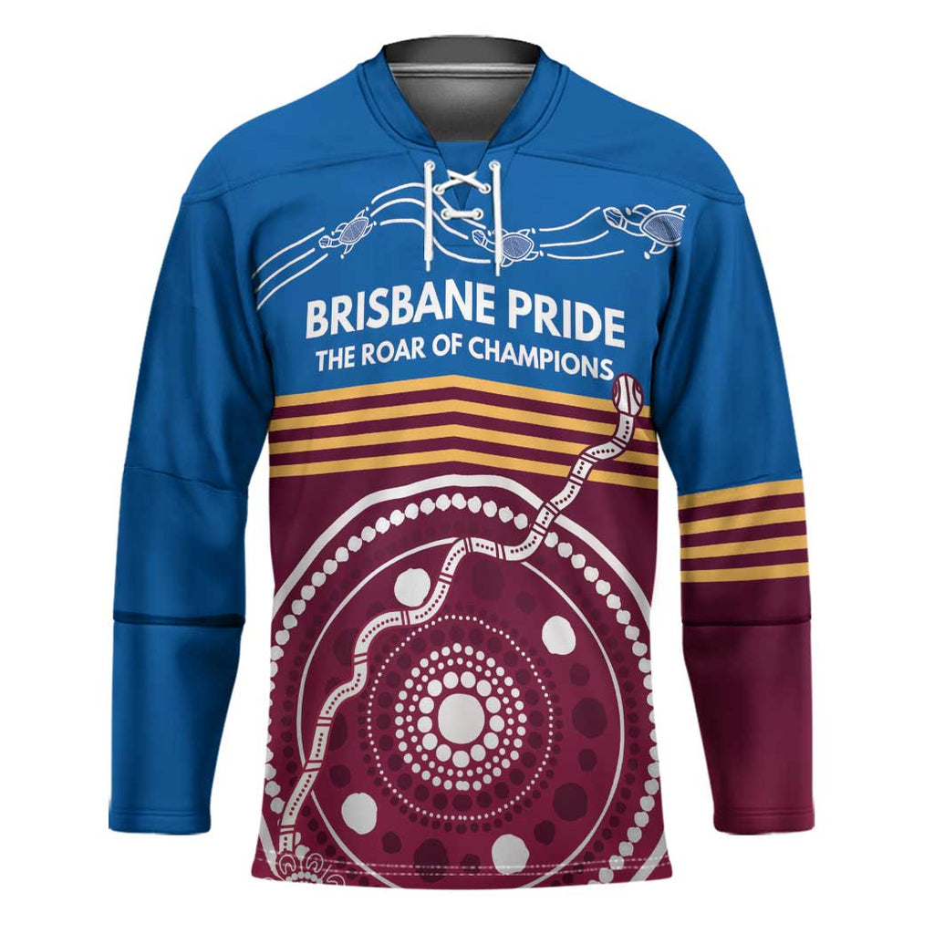 Personalised Brisbane Pride Hockey Jersey The Roar of Champions - Aussie Hoodie