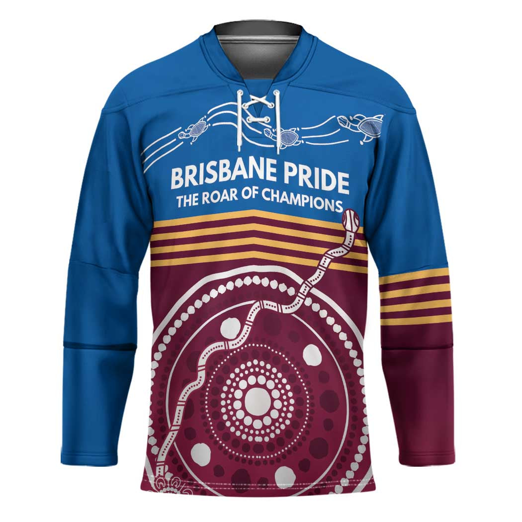 Personalised Brisbane Pride Hockey Jersey The Roar of Champions - Aussie Hoodie