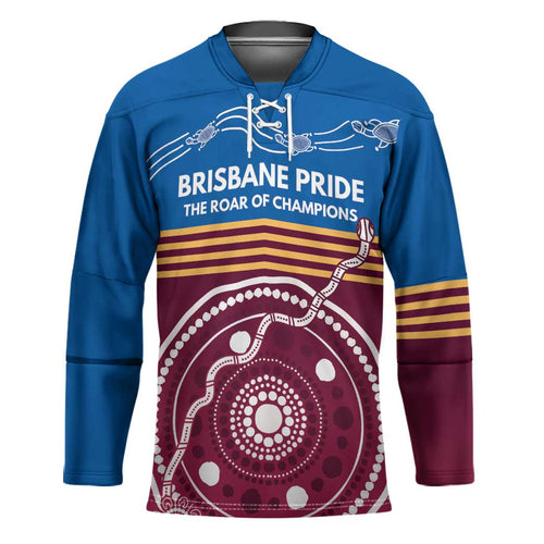 Personalised Brisbane Pride Hockey Jersey The Roar of Champions - Aussie Hoodie