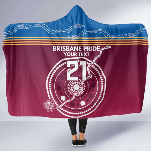 Personalised Brisbane Pride Hooded Blanket The Roar of Champions - Aussie Hoodie