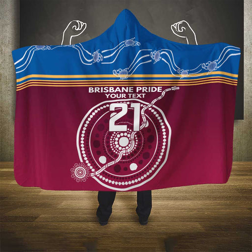 Personalised Brisbane Pride Hooded Blanket The Roar of Champions - Aussie Hoodie