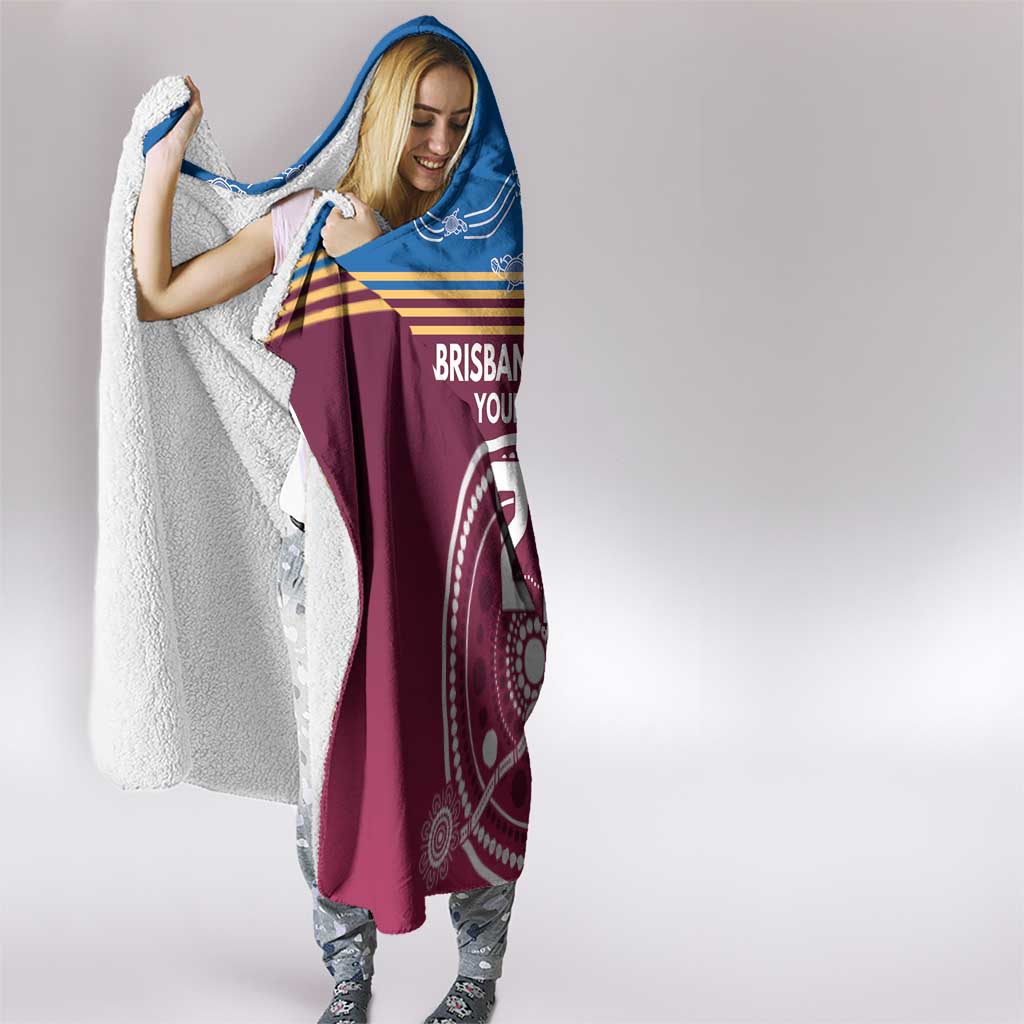 Personalised Brisbane Pride Hooded Blanket The Roar of Champions - Aussie Hoodie