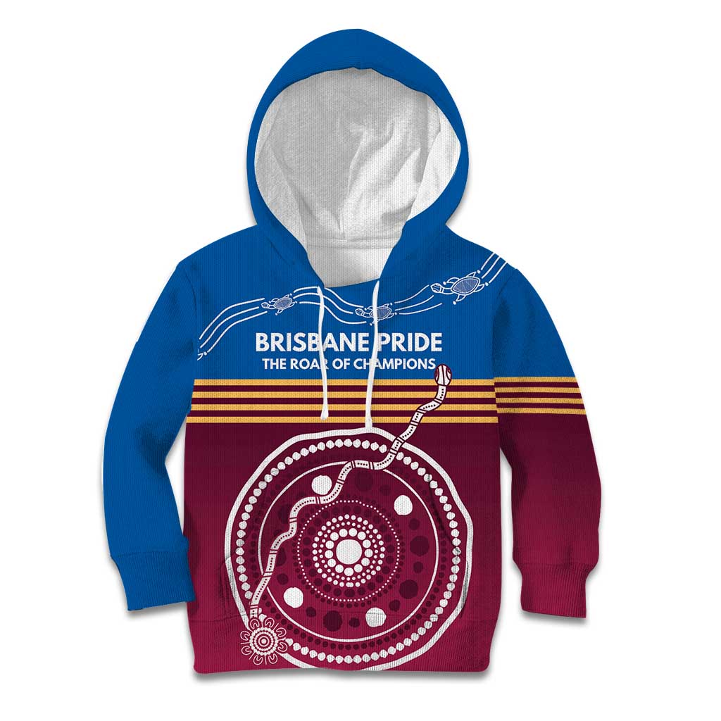 Personalised Brisbane Pride Kid Hoodie The Roar of Champions - Aussie Hoodie