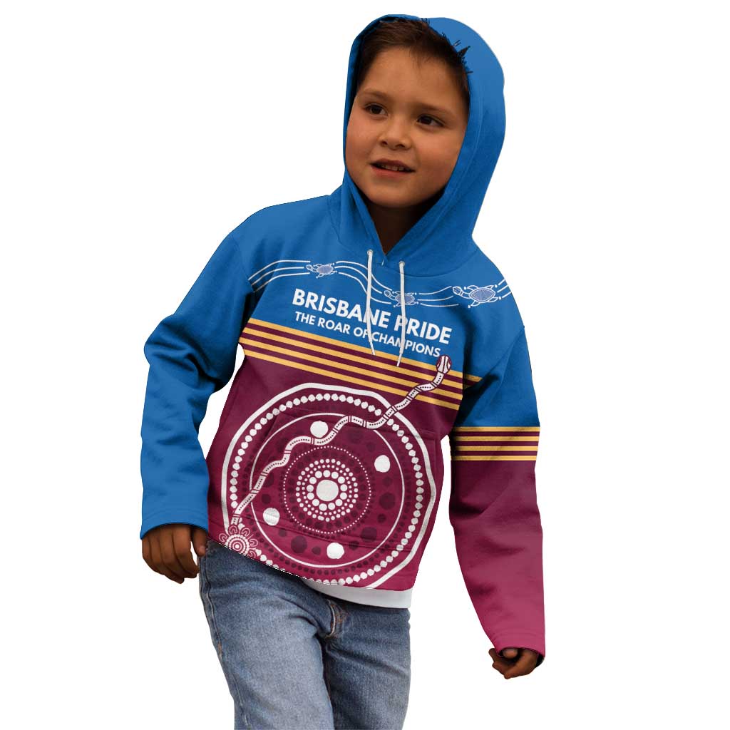 Personalised Brisbane Pride Kid Hoodie The Roar of Champions - Aussie Hoodie