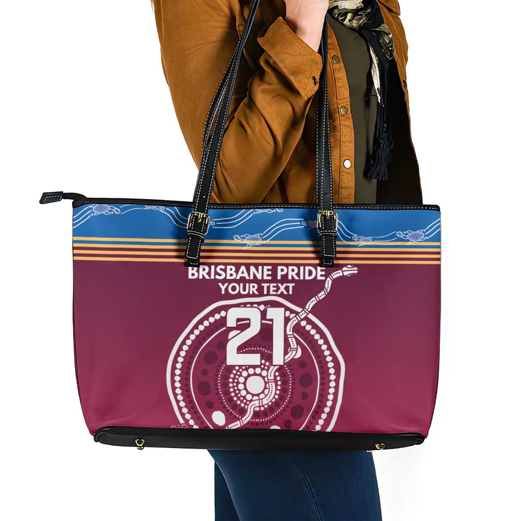 Personalised Brisbane Pride Leather Tote Bag The Roar of Champions - Aussie Hoodie