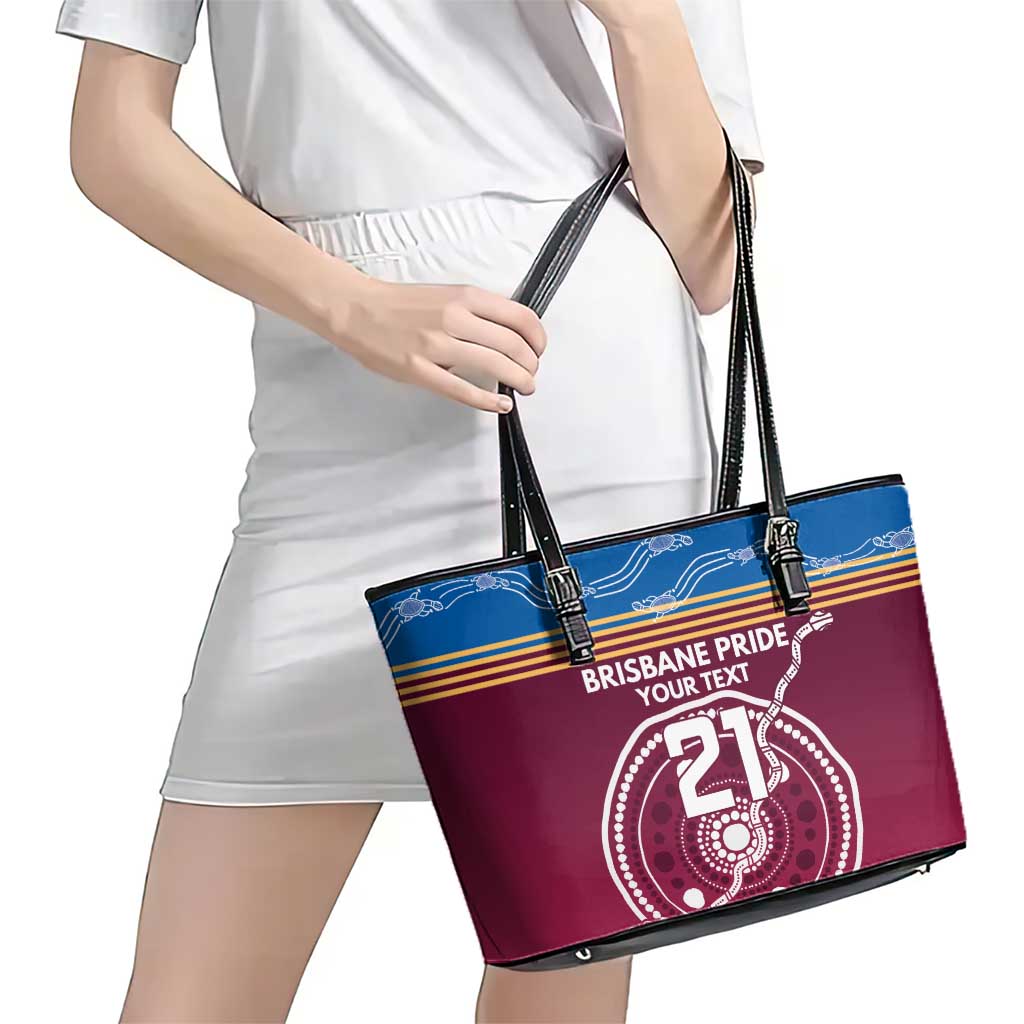 Personalised Brisbane Pride Leather Tote Bag The Roar of Champions - Aussie Hoodie
