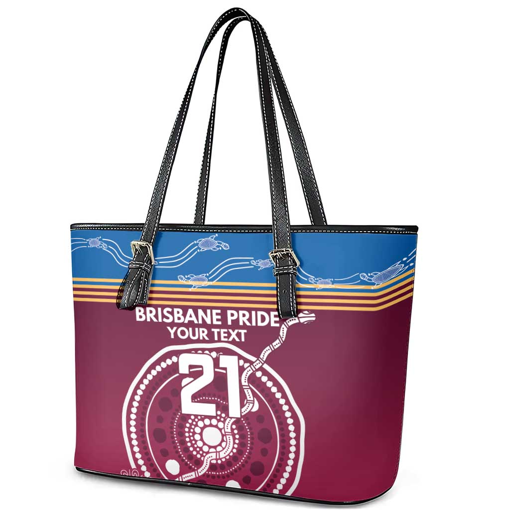 Personalised Brisbane Pride Leather Tote Bag The Roar of Champions - Aussie Hoodie