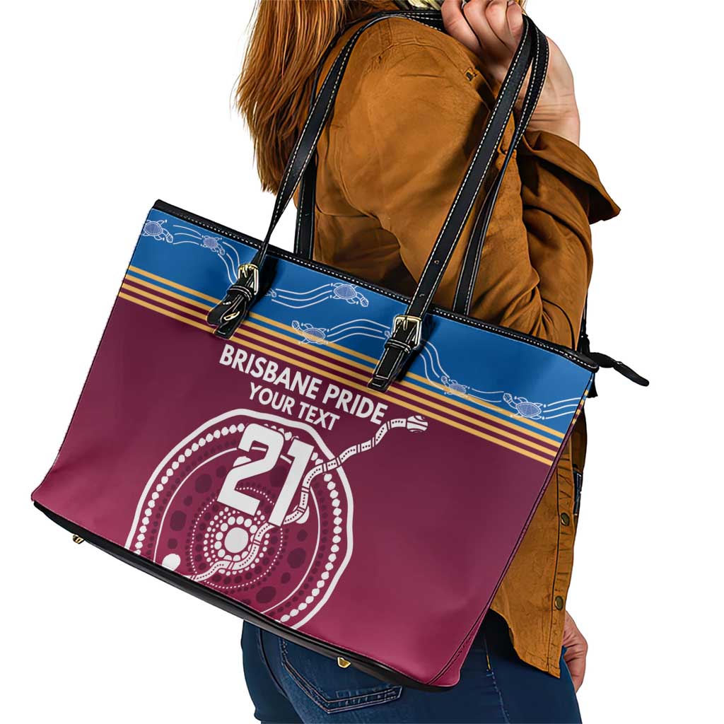 Personalised Brisbane Pride Leather Tote Bag The Roar of Champions - Aussie Hoodie