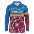 Personalised Brisbane Pride Long Sleeve Polo Shirt The Roar of Champions - Aussie Hoodie