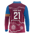 Personalised Brisbane Pride Long Sleeve Polo Shirt The Roar of Champions - Aussie Hoodie
