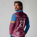 Personalised Brisbane Pride Long Sleeve Polo Shirt The Roar of Champions - Aussie Hoodie