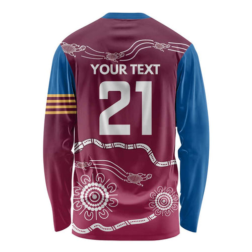 Personalised Brisbane Pride Long Sleeve Shirt The Roar of Champions - Aussie Hoodie