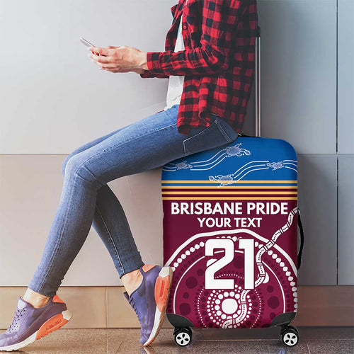 Personalised Brisbane Pride Luggage Cover The Roar of Champions - Aussie Hoodie