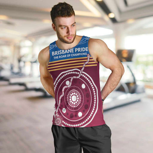 Personalised Brisbane Pride Men Tank Top The Roar of Champions - Aussie Hoodie