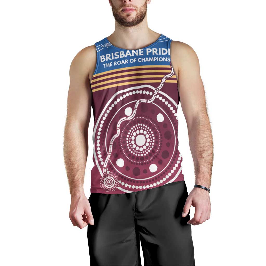 Personalised Brisbane Pride Men Tank Top The Roar of Champions - Aussie Hoodie