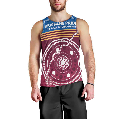 Personalised Brisbane Pride Men Tank Top The Roar of Champions - Aussie Hoodie