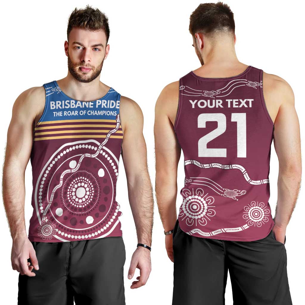 Personalised Brisbane Pride Men Tank Top The Roar of Champions - Aussie Hoodie
