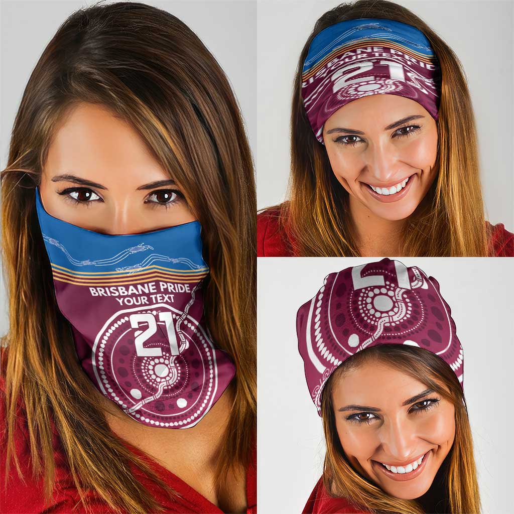 Personalised Brisbane Pride Neck Gaiter The Roar of Champions - Aussie Hoodie
