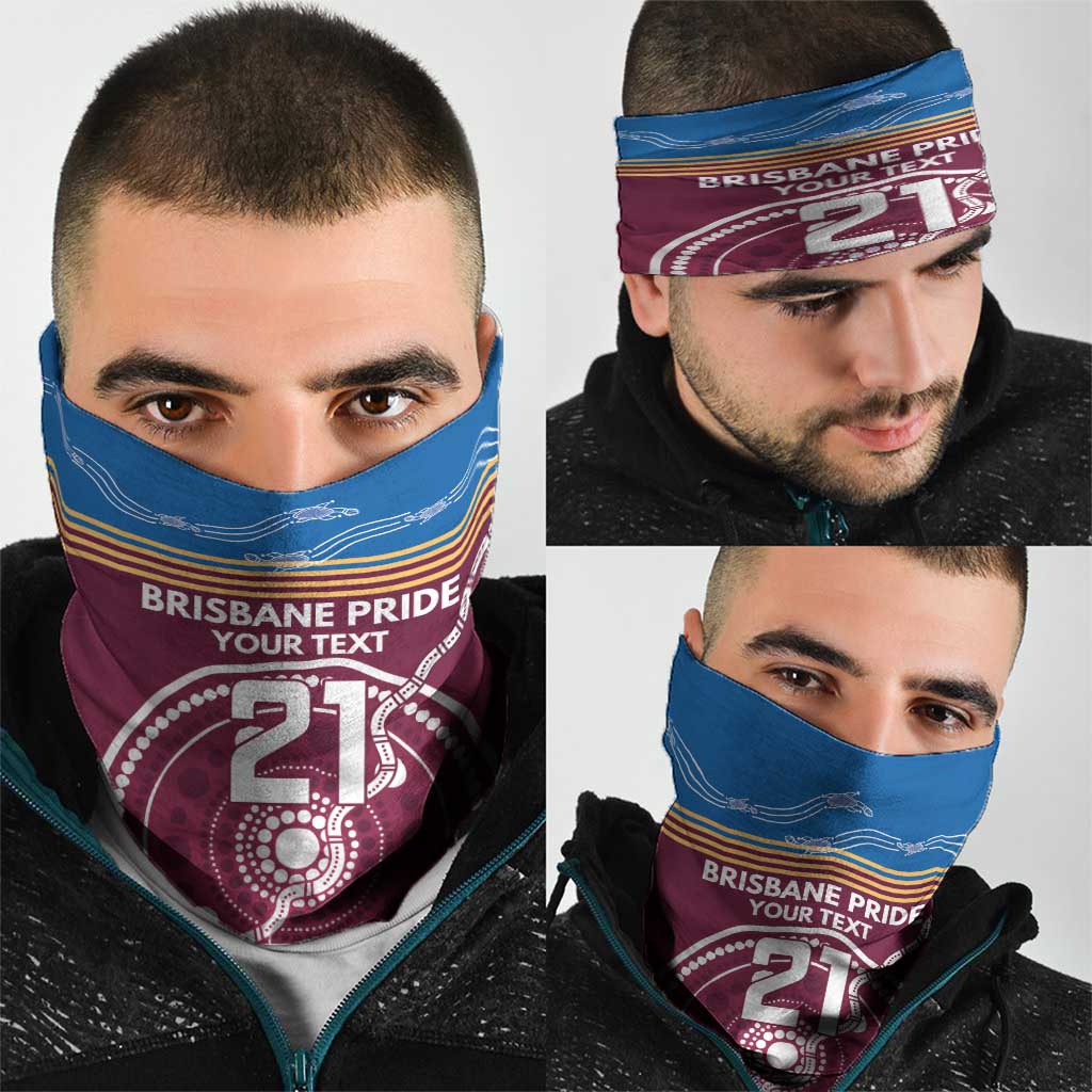 Personalised Brisbane Pride Neck Gaiter The Roar of Champions - Aussie Hoodie