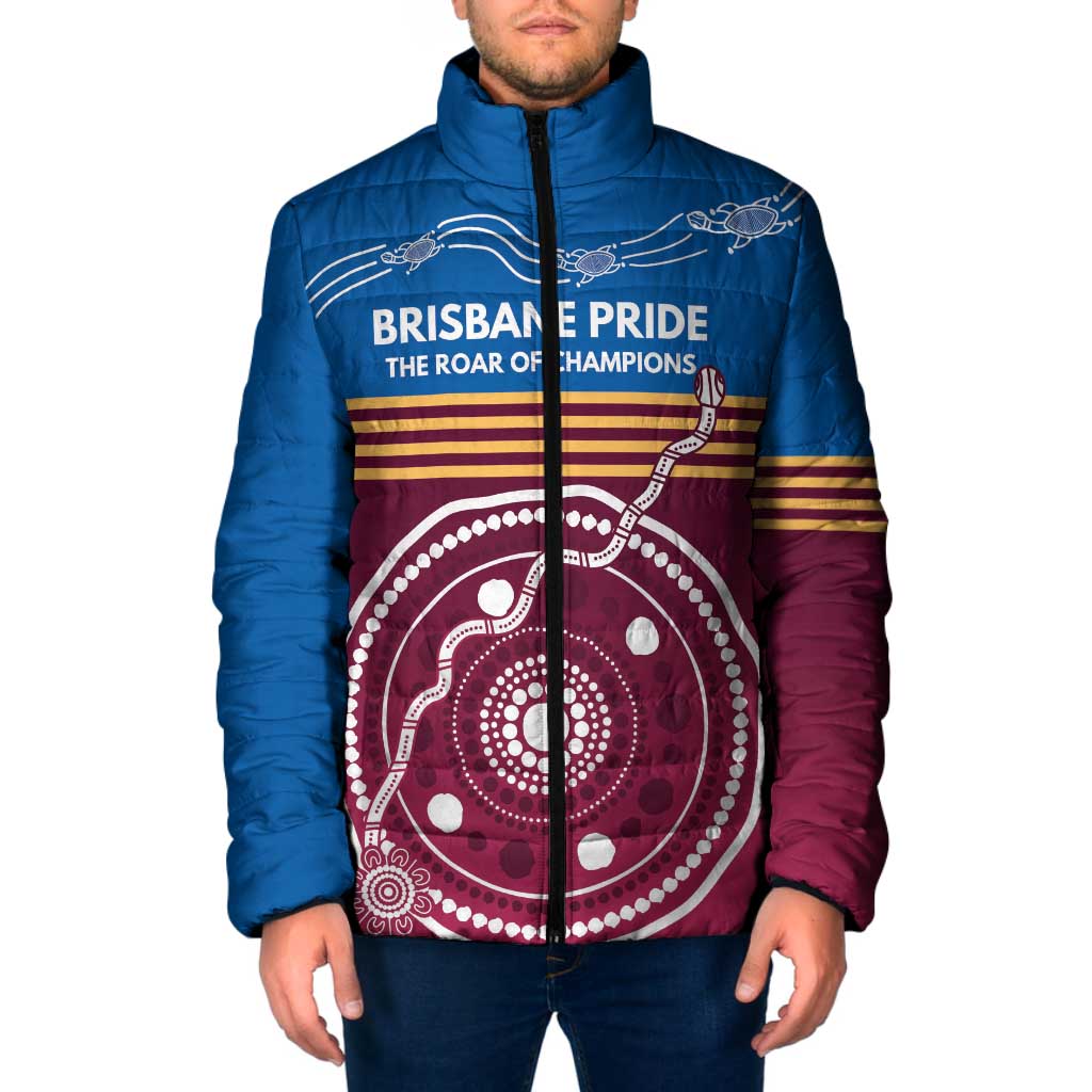 Personalised Brisbane Pride Padded Jacket The Roar of Champions - Aussie Hoodie