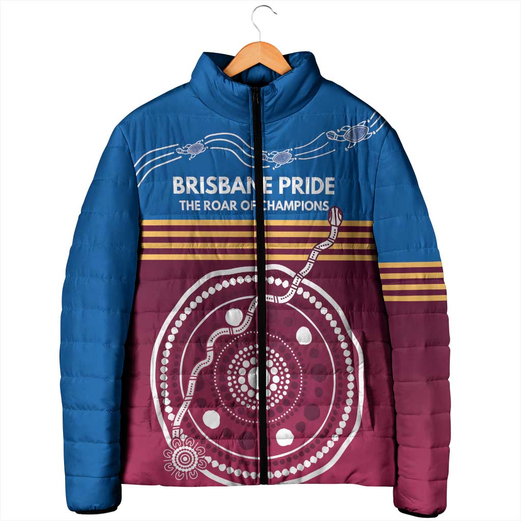 Personalised Brisbane Pride Padded Jacket The Roar of Champions - Aussie Hoodie