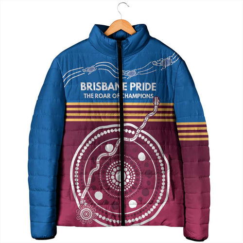 Personalised Brisbane Pride Padded Jacket The Roar of Champions - Aussie Hoodie