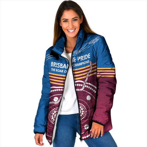 Personalised Brisbane Pride Padded Jacket The Roar of Champions - Aussie Hoodie
