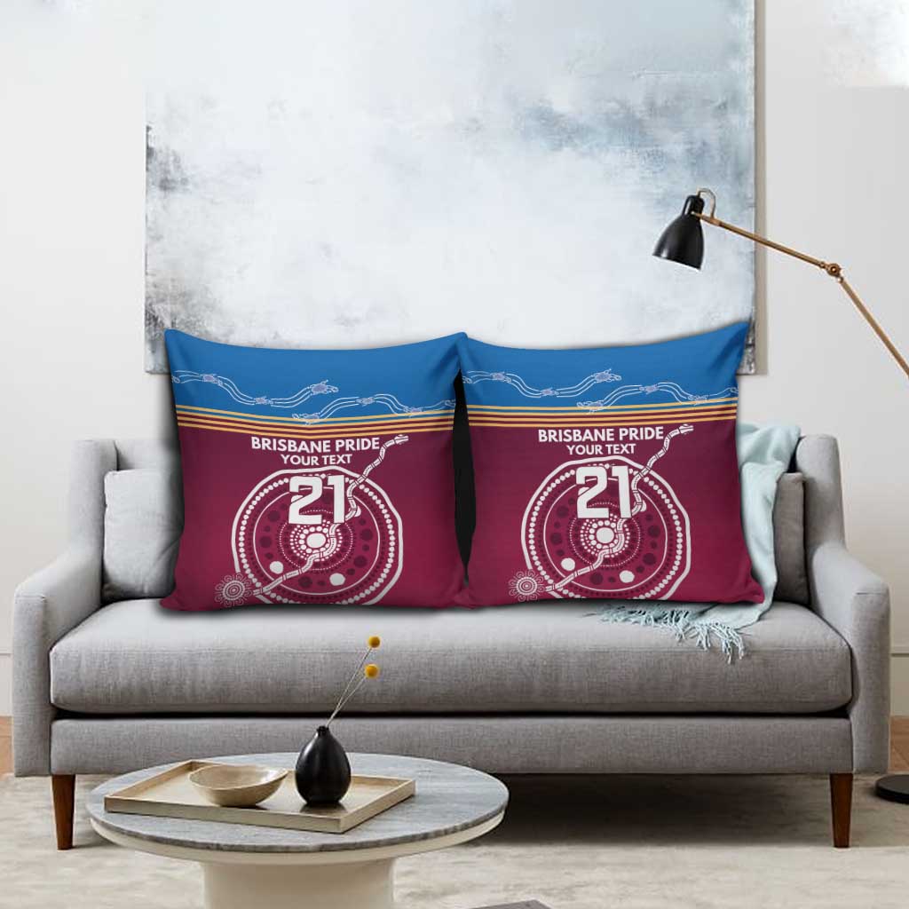 Personalised Brisbane Pride Pillow Cover The Roar of Champions - Aussie Hoodie