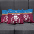 Personalised Brisbane Pride Pillow Cover The Roar of Champions - Aussie Hoodie