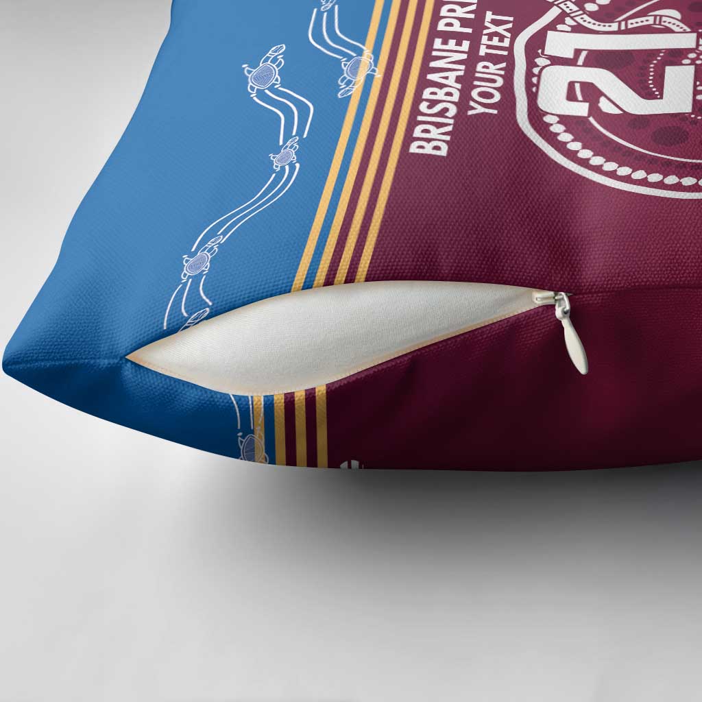 Personalised Brisbane Pride Pillow Cover The Roar of Champions - Aussie Hoodie