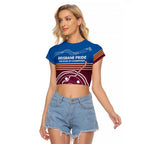 Personalised Brisbane Pride Raglan Cropped T Shirt The Roar of Champions - Aussie Hoodie