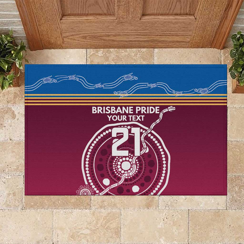 Personalised Brisbane Pride Rubber Doormat The Roar of Champions - Aussie Hoodie