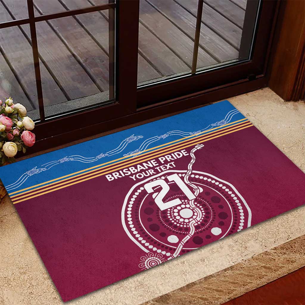 Personalised Brisbane Pride Rubber Doormat The Roar of Champions - Aussie Hoodie