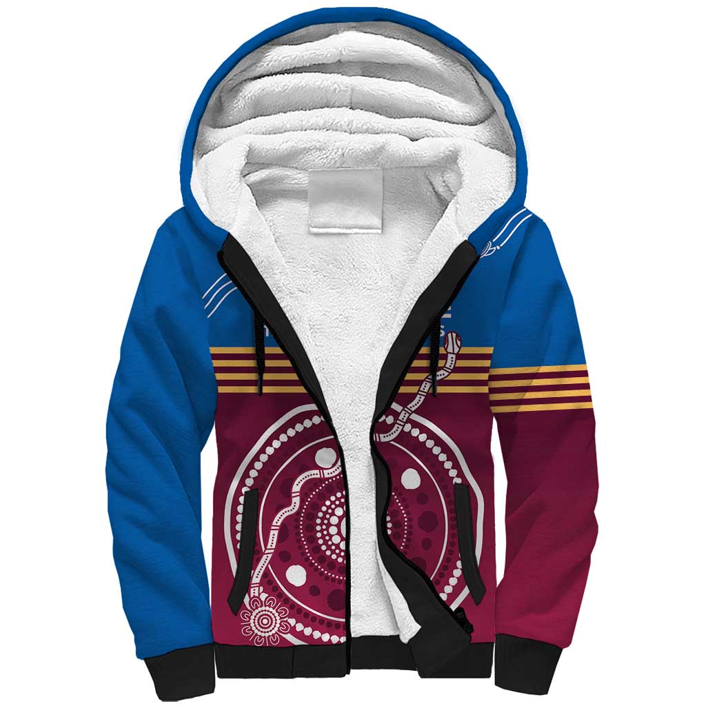 Personalised Brisbane Pride Sherpa Hoodie The Roar of Champions - Aussie Hoodie