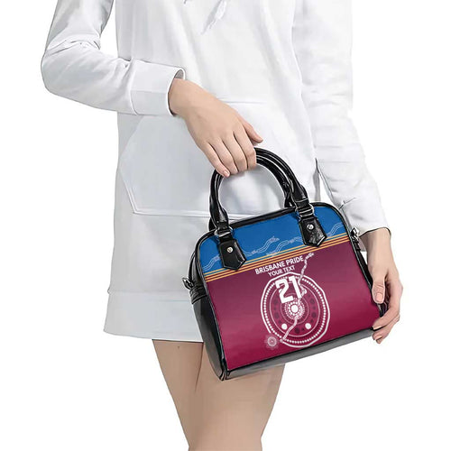 Personalised Brisbane Pride Shoulder Handbag The Roar of Champions - Aussie Hoodie