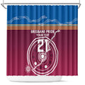 Personalised Brisbane Pride Shower Curtain The Roar of Champions - Aussie Hoodie